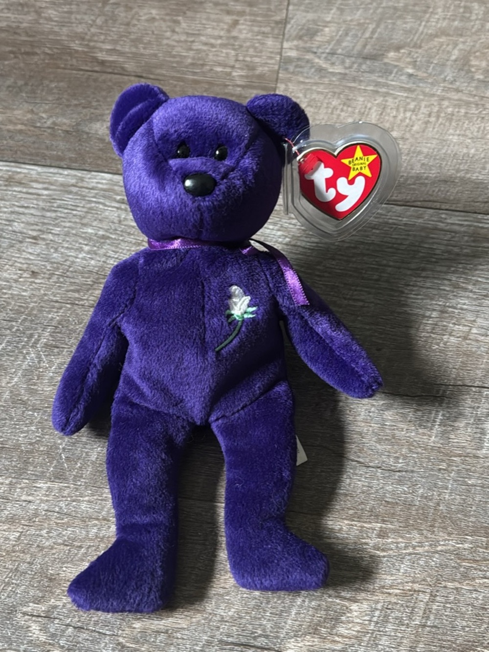 TY Princess Diana Beanie Baby 1997 Purple Bear w/ Original Tags